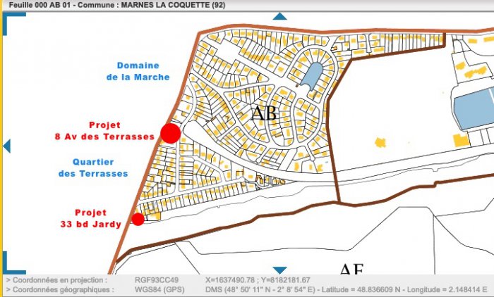 6-Feuille Cadastrale Quartier des Terrasses et Domaine de La Marche